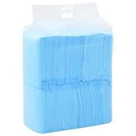 Pet Training Pad Set of 100 Blue and White Non woven fabric